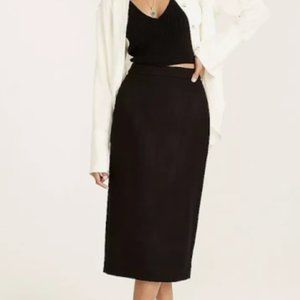 No. 3 Pencil skirt in double-serge wool in black sz 4